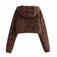 thumbnail image 2 of Chaqueta de invierno nueva de algodón acolchado con capucha de color sólido y estilo europeo y americano para mujer, 2 of 6