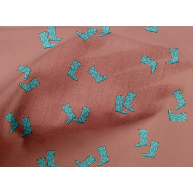 oneOone Cotton Poplin Fabric Boots Fashion Print Fabric BTY 42 Inch Wide