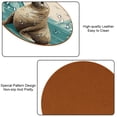 thumbnail image 5 of Sea Lion Round Coasters 6PCS Set in Microfiber Leather, 11x11 cm/4.3x4.3 in, & Stylish Drink Mats for Table, 5 of 6