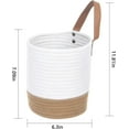 thumbnail image 2 of Wall Hanging Storage Basket: 6.3" x 7" Small Cotton Rope Basket, Woven Cotton Rope Baskets with Handles, Hanging Wall Basket for Organizing Flower Plants Towels Toys (White), 2 of 9