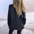 thumbnail image 4 of Hueook Sweaters for Women Trendy Striped Sweater Women Women's Casual with Solid Color Hollow Out Round Neck Knitted Sweater Black XL, 4 of 8
