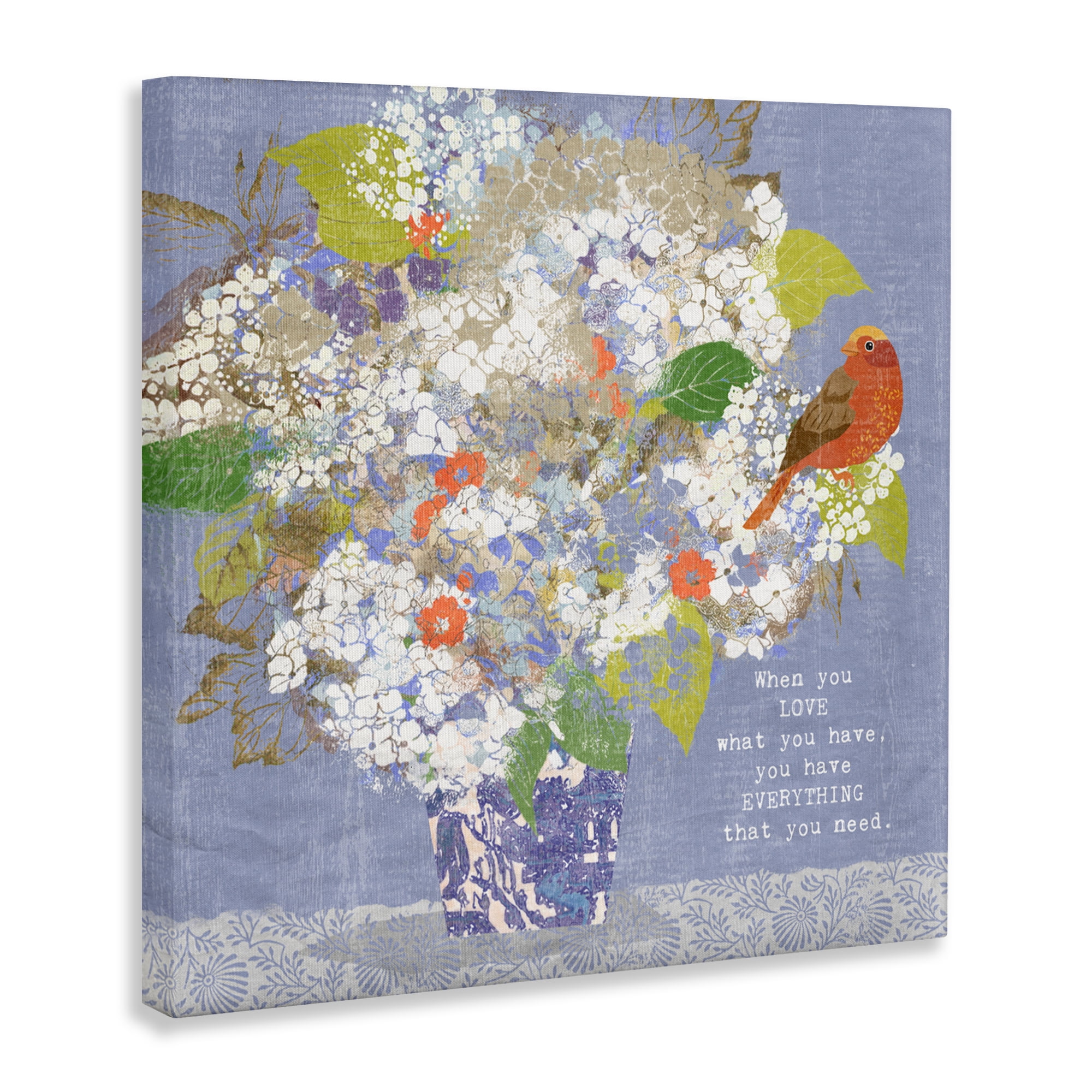 Stupell Industries Floral Inspiration On Love Canvas Wall Art, design by Suzanne Nicoll