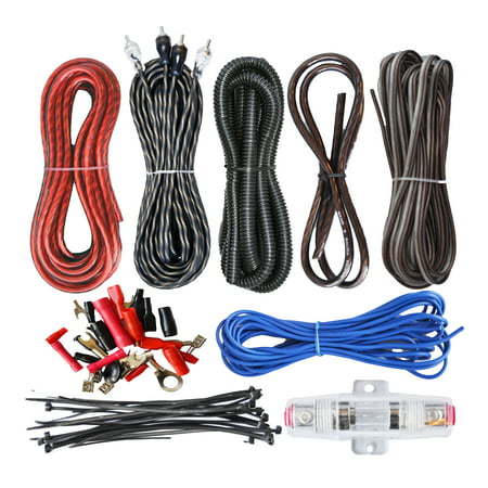 SoundBox Connected 8 Gauge Amp Kit Amplifier Install Wiring Complete 8 Ga (Best Car Amp Wiring Kit)