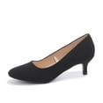 thumbnail image 6 of Rexoro Women's Classic Round Close Toe Pumps Slip On Low Thin Heel Heels Office Daily Dress Occasions Shoes, 6 of 7