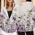thumbnail image 2 of Hoodies for Women Casual Loose with Floral Printed Long Sleeve Jacket for Outdoor Fall Winter, 2 of 6