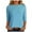 B-Sky Blue, variant on Womens Work Tops 3/4 Length Sleeve Womens Tops V-Neck Lace Tunic Tops Business Casual Blouses(Navy,2XL)