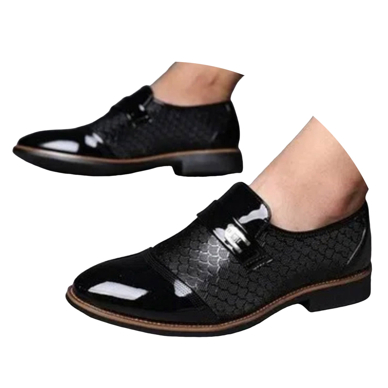 George Men's Dominic Loafer Casual Dress Shoes, Faux Leather Slip-On with  Cushioned Footbed - Walmart.com