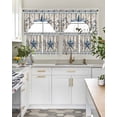 thumbnail image 4 of Texas Star Navy Blue Swag Curtains for Living Room/Bedroom Windows, Farmhouse Vintage Art Wooden Kitchen Curtains and Valances Set 36 Inch Length, Light Filtering Swags Valance Curtain Panels, 4 of 5