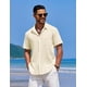 thumbnail image 2 of Camisa COOFANDY casual de lino texturizado con botones para hombre, 2 of 3