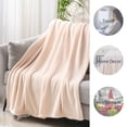 thumbnail image 4 of Mellowdy Plush Blanket - 320GSM Twin/Full Blanket for Couch, Bed (Pearled Ivory, 60x80 inches), 4 of 7