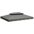 thumbnail image 2 of Outsunny 13.1'x9.8' Double Roof Gazebo Replacement Canopy Top Cover Gray, 2 of 9