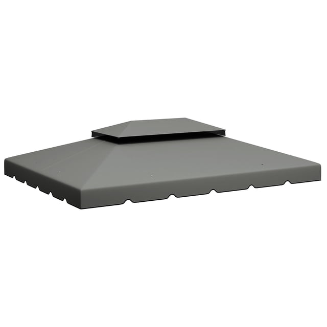 Outsunny Auvent de Remplacement pour Pavillon à Double Toit 13'x10 Pieds Gris