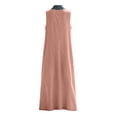 thumbnail image 5 of SAWOBUUN Womens Sleeveless Maxi Dress V Neck Contrast Collar Caftan Dress Casual Loose Fit Cotton Linen Long Sundress with Large Pockets, 5 of 5