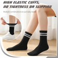 thumbnail image 6 of 8 Pairs Womens Crew Socks Striped Women Sports Crew Socks, Size 6-8, 6 of 7