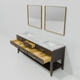 thumbnail image 6 of Norwalk 80 in W Brown Oak Double Bath Vanity, Carrara Marble Top, and 36 in Mirrors, 6 of 9