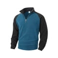 thumbnail image 5 of KHONTS Men's Quarter Sweatshirt Zip Quilted Long Sleeve Tee Stand Collar Fleece Color Block Pullover Tops Blue XXXL, 5 of 8