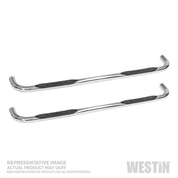 Westin 23-4120 E-Series 3" Round Nerf Step Bars - Polished Stainless Steel Fits select: 2019-2020 CHEVROLET SILVERADO C1500 LT, 2021 CHEVROLET SILVERADO K1500 LT