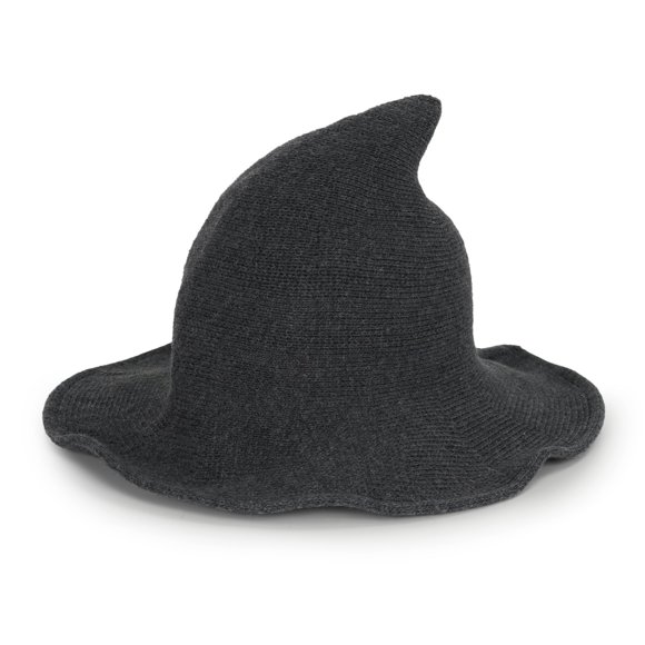 Sombrero de bruja Edoneery de ala ancha para Halloween, plegable, para mujer