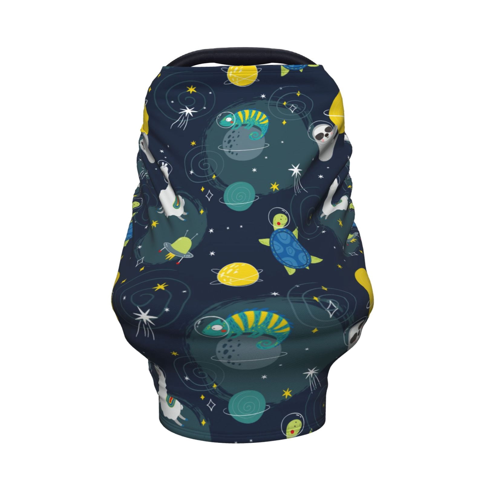 Fotbe Space and Animals Pattern Car Seat Covers for Babies, Nursing Breastfeeding Cover Infant Carseat Canopy, Soft Stretchy Carrier Cover