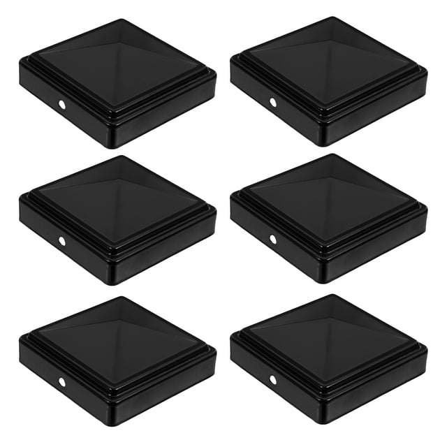 Shisuyan 6pcs Square Fence Post Caps Metal Post Covers Pressure Fit Post Topper Caps Decorative Fence End Cover For External Post Cap Deck Post