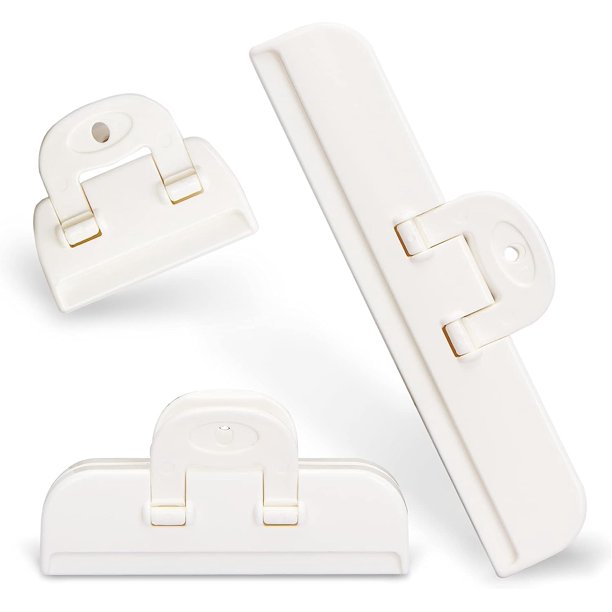 3 Piezas (Blanco) Clips para Bolsas de Alimentos, Clips para Bolsas para Almacenamiento de Alimentos (3 Tamaños), Clips Reutilizables para Almacenamiento de Alimentos Clips de Sellado para Sellar Alim