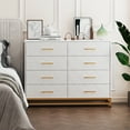 thumbnail image 1 of QinaQin Commode en Bois à 8 Tiroirs pour Chambre, Commode Moderne avec Poignées Dorées, 1 of 9