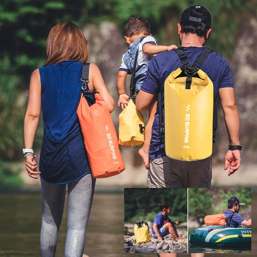 Waterproof Dry Bag Backpack PVC River Trekking Floating Roll top Backpack Drifting Swimming Water Sports Dry Bag 5L 10L 20L Dry Sack for Camping Hiking Kayaking Rafting Boating Walmart