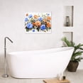 thumbnail image 5 of Rustic Floral Wall Art Watercolor Orange Blue Flower with Green Leaf on Wood Board Canvas Wall Art Farm Wildflower Framed Wall Art for Living Room Bedroom Bathroom Home Decor Ready to Hang,10x8 Inches, 5 of 5
