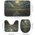 thumbnail image 3 of Vintage Nautical Full Moon Shower Curtain Set Bathroom Set Decorative Vintage Mid Century Ocean Theme Full Moon Pirate Ship 4 Piece Shower Curtain, Toilet Cover, U-Mat, Floor Mat, 3 of 8