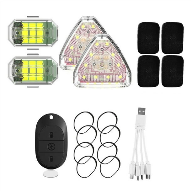 Luz Estroboscópica LED Mini Luces Estroboscópicas Inalámbricas Carga USB Impermeable A Prueba de Polvo para Drone Coche Camión Bicicleta RC