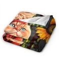 thumbnail image 3 of XMXY Fleece Throw Blanket for Couch, Sunflower Cat Vintage Pattern Lightweight Plush Fuzzy Cozy Soft Bed Blankets and Throws for Sofa, 40"x30" inches, 3 of 8