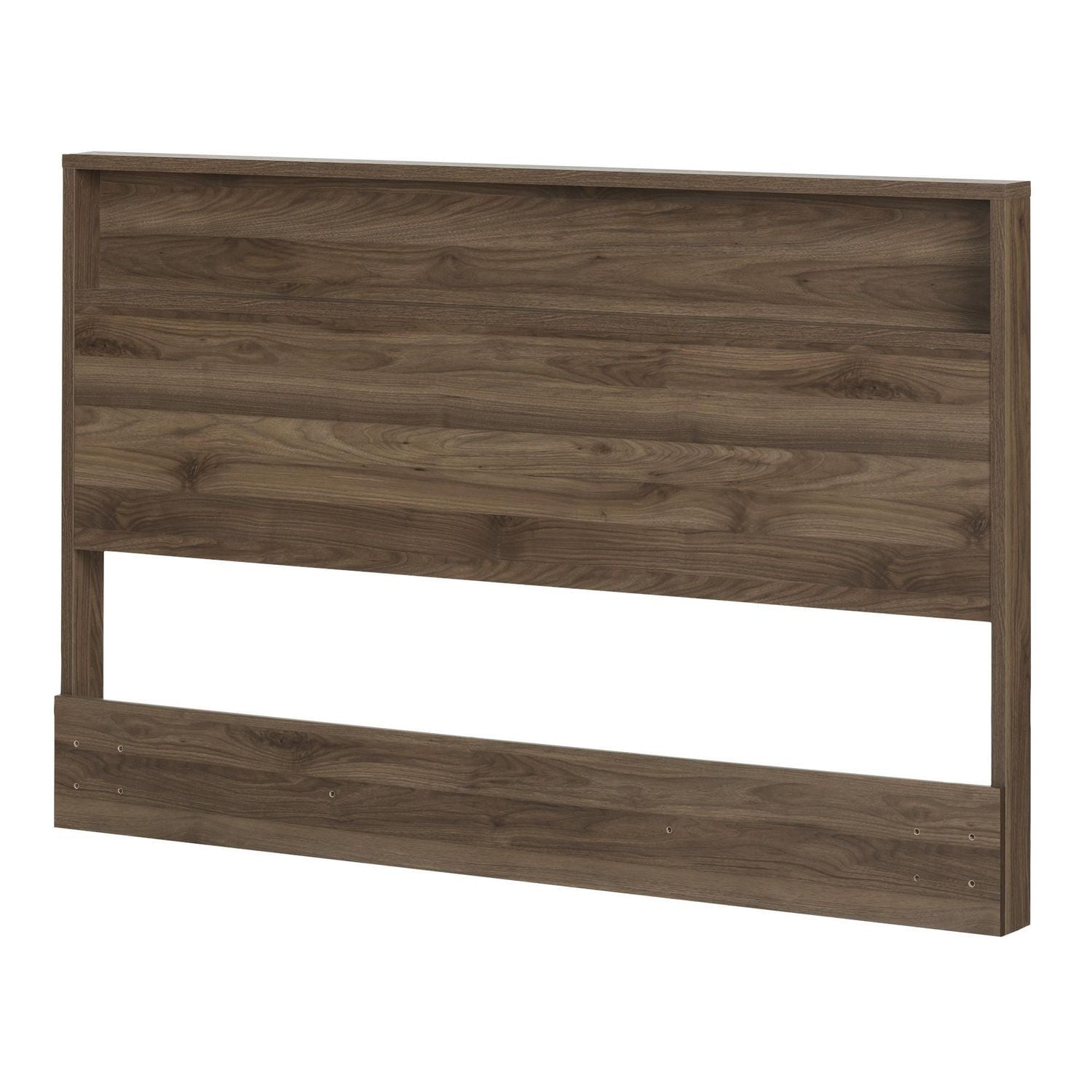 South Shore Holland Full/Queen Headboard with Storage Shelf, in Natural Walnut