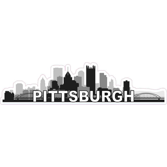 10inx2.5in Pittsburgh Skyline Sticker Vinyl Travel Vehicle Bumpe