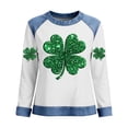 thumbnail image 4 of St Patrick’s Day Sweatshirt Women’s Irish Funny Plus Size Long Sleeve Shamrock Sweatshirts with Denim Trim Casual Business Outfits Going Out Tops for 2026 St. Paddy’s Day, 4 of 5