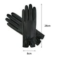 thumbnail image 3 of TAIAOJING Winter Gloves for Women & Men Imitation Leather Gloves Plush Gloves Bowknot Warm PU Gloves, 3 of 7