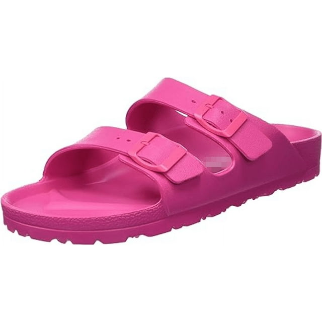 Sandales Légères Confortables pour Femmes Eva Réglable Double Boucle Sandales Plates Chaussures pour Femmes Filles