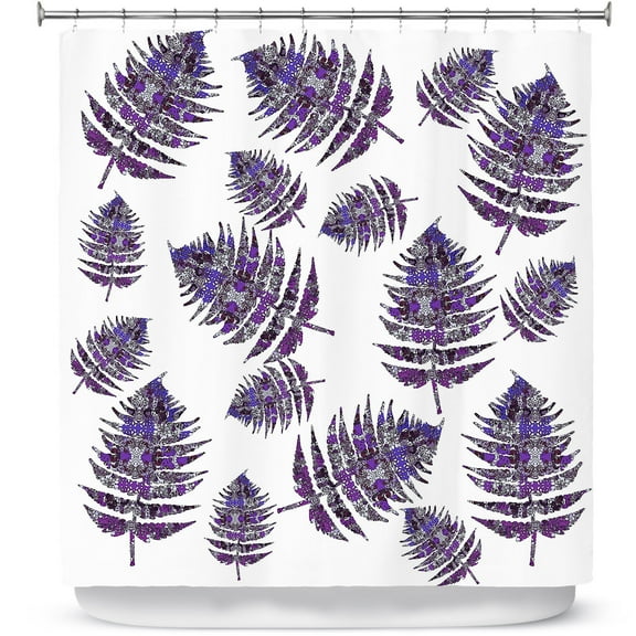 Shower Curtains 70" x 84" from DiaNoche Designs by Susie Kunzelman - Fern 2 Purple