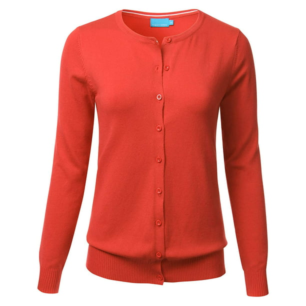 TheLovely - Women & Juniors' Button Down Crew Neck Long Sleeve Soft ...
