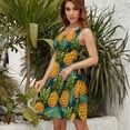 thumbnail image 4 of A Close Up of A Pineapple And Palm Leaves Pattern Sundress Sleeveless Dress Summer Women Clothes Dress for Women Dresses, 4 of 7