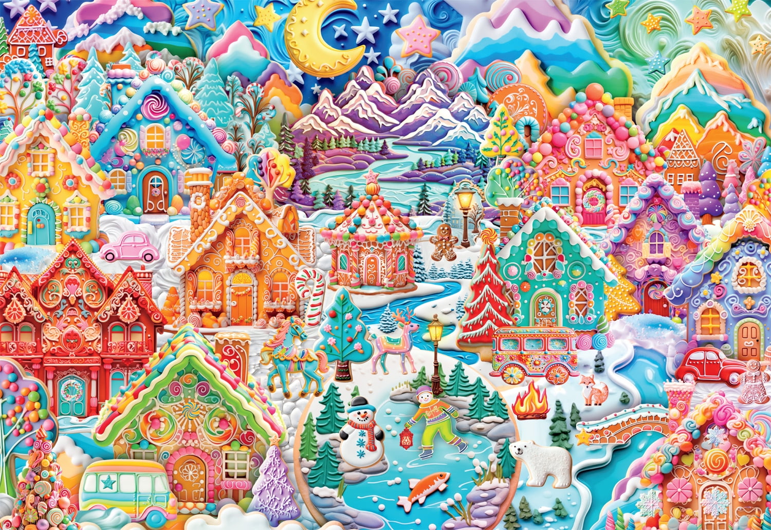 Buffalo Games 2000-Piece Colorful Cookietown Interlocking Jigsaw Puzzle for Adults Ages 14+