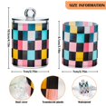 thumbnail image 5 of Yayeee 4 Pack Qtip Holder Bathroom Cotton Swab Canister with Lid Clear Dispenser Set, Pink Checkered Pattern, 5 of 6