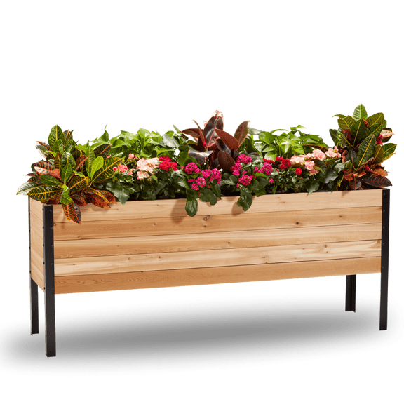 Cedar Planters 18" x 72" Outdoor Raised Garden Bed - 100% Canadian Western Red Cedar Elevated Planter Kit, 30" Tall