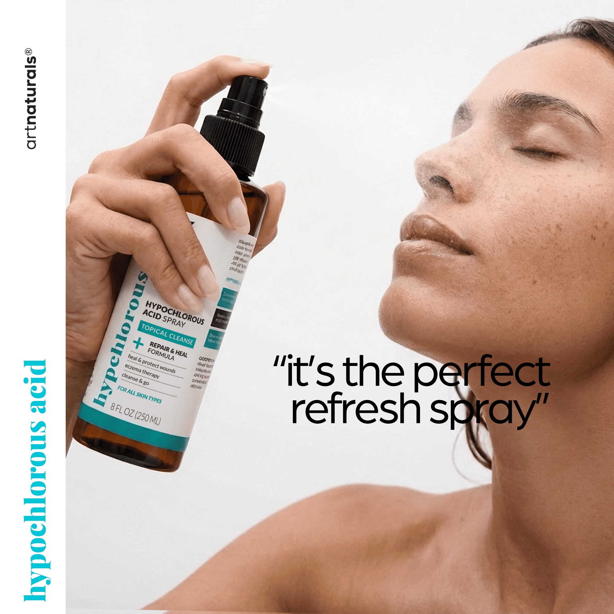 ArtNaturals Hypochlorous Acid Spray, Alcohol Free Skin and Surface Mist, Unscented, 8 fl oz