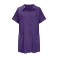 thumbnail image 4 of ameIAEA Women's Short Sleeve Button Down Collared Shirt Dress Summer Causal Vacation Dresses with Pockets, 4 of 6