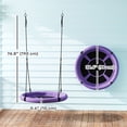 thumbnail image 3 of Qaba Saucer Swing Seat for Kids with Height Adjustable Hanging Ropes Purple, 3 of 10