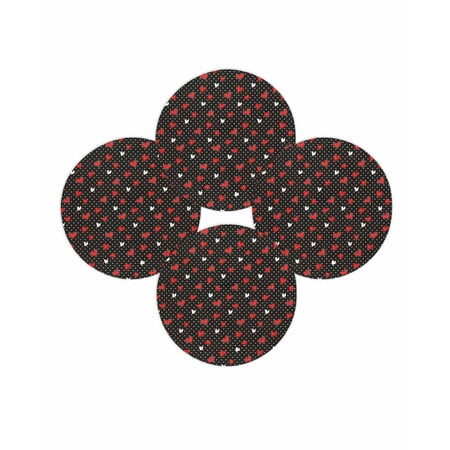 Valentine s Day Round Placemats Set of 4 Red Love Heart Place Mats Washable Woven Placemat Romantic Black Polka Dot Circle Braided Table Mat for Kitchen Dining Table Wedding Party Home Decor 15 Inch