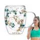 thumbnail image 5 of Taza de vidrio de doble pared de 350 ml con flores secas, taza de café espresso con aislamiento, tazas de café, tazas de vidrio de doble capa, flores secas, 5 of 5