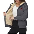 thumbnail image 2 of GaThRRgYP Womens Jackets and Coats Plus Size,Women's Fashionable Printed Fleece Hooded Sweatshirt Jacket Dark Gray XXL, 2 of 8