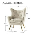 thumbnail image 7 of Velvet Armchair Wingback Home Lounge Single Sofa Upholstered Tufted Accent Chair Golden Leg Living Room Adult Tan, 7 of 7