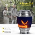 thumbnail image 3 of MUKTIVE Phoenix Small Keepsake Urns for Human Ashes Adult Cremation of Women, Dark Blue Urn for Ashes Adult Male for Burial, Unique Funeral and Memorial Gift for Couple, 3 Inch, 3 of 7